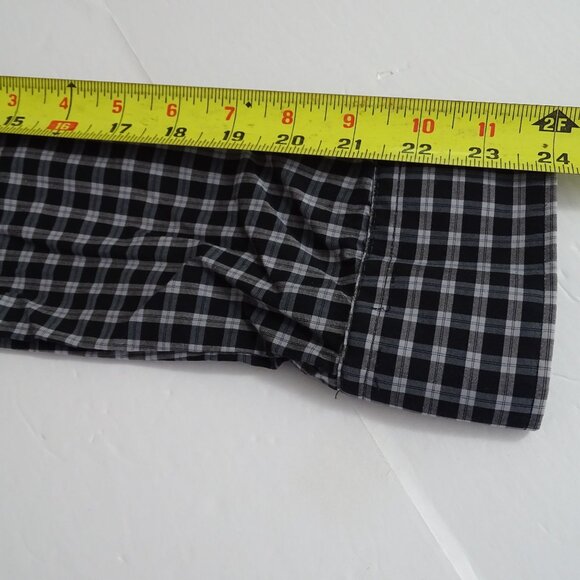 Zara Man Slim Fit Black Check Plaid Long Sleeve Button Up Shirt Men Size M - Picture 8 of 10